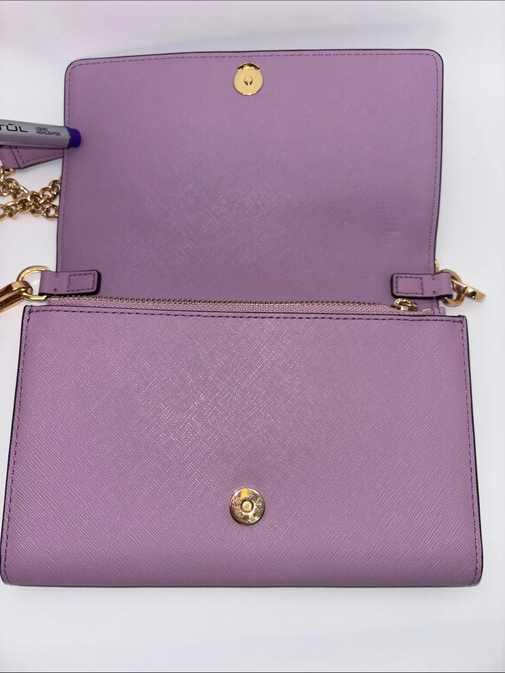 Tory Burch lavender saffiano